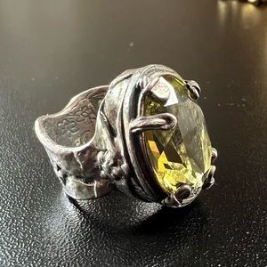 SILPADA RETIRED Sterling Silver 925 Olivine Swarovski Crystal Ring Sz 6 R1883